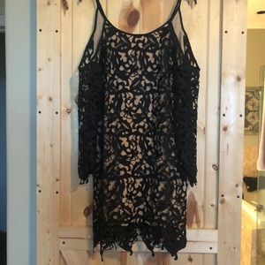 Bronte lace overlay dress with Nude lining